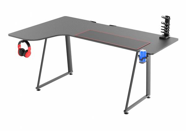 Gaming Schreibtisch SA-A1L1660 Schwarz - Holz teilmassiv - 160 x 75 x 60 cm