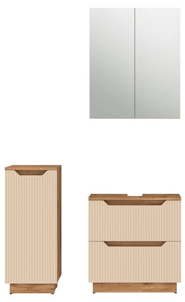 Meubles bain Lotta 59449 Beige - Cachemire - Imitation chêne dakota