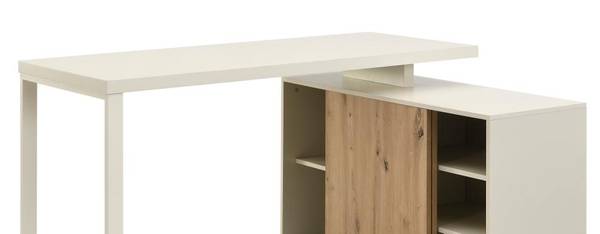Schreibtisch LONAMI Beige - Holz teilmassiv - 110 x 76 x 140 cm