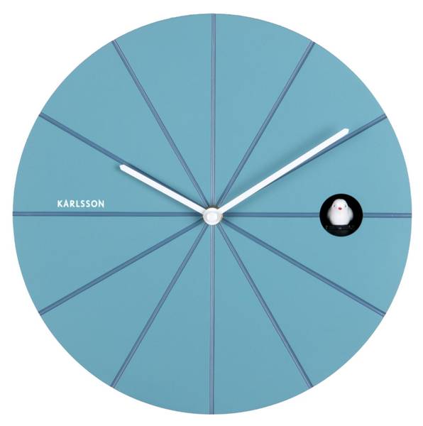 Wanduhr Destacado Cuckoo Blau - Kunstharz - 28 x 28 x 28 cm