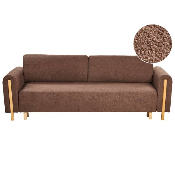 Slaapbank KVAM bruin - textiel - 242 x 85 x 99 cm