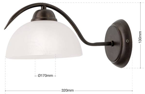 Applique murale RULA Marron - Métal - 17 x 13 x 32 cm