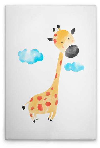 Leinwandbild Elephant Lion Giraffe 3 80 x 120 cm