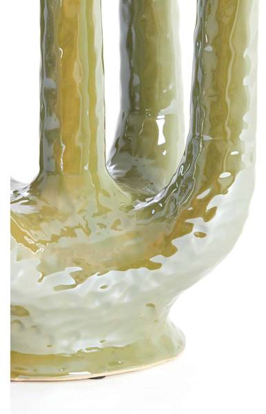 Vase Leonjo Grün - Steingut - 14 x 25 x 20 cm