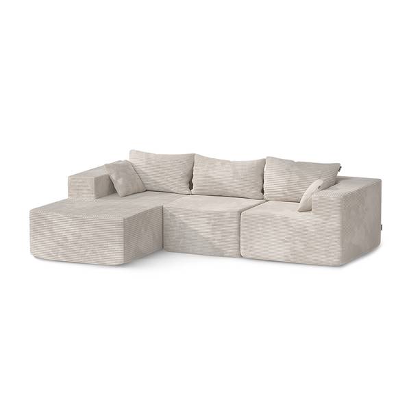 Ecksofa mit Relaxfunktion Nuvio 61466 Beige - Textil - 250 x 59 x 169 cm