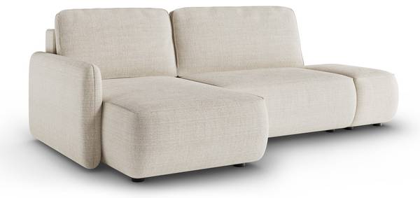 Ecksofa LUKA mit Schlaffunktion Beige - Ecke davorstehend links