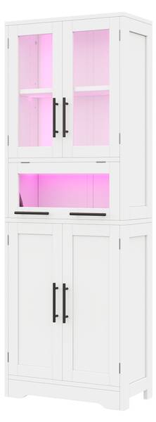 Vitrine Aphrodite Ⅱ wit - plaatmateriaal op houtbasis - glas - 30 x 170 x 60 cm