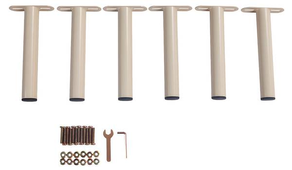 Bettfüße BOLGARE 6er-Set Beige - Metall - 3 x 25 x 3 cm