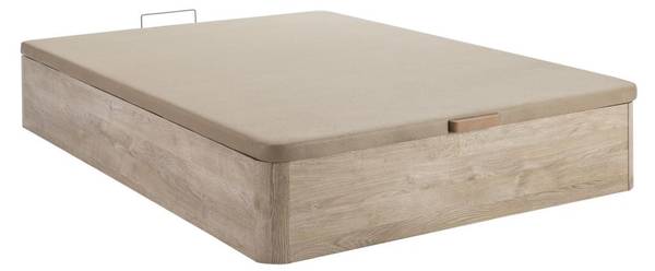 Matratze und Bettgestell mit Lattenrost Beige - Textil - Holz teilmassiv - 160 x 30 x 200 cm