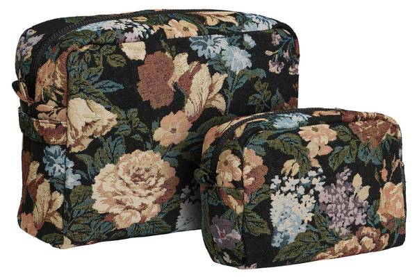 Badezimmerzubehör VK868184749729 2er-Set Schwarz - Polyester - 20 x 14 x 9 cm
