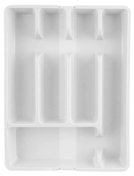 Besteckkasten für Schubladen 150748 Weiß - Kunststoff - 27 x 5 x 37 cm