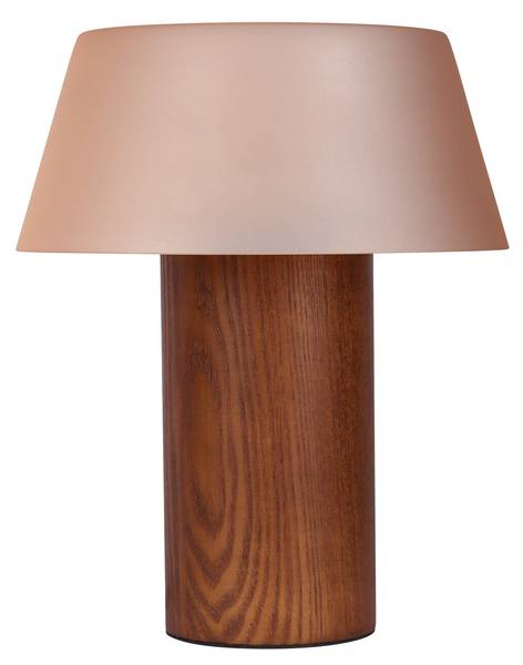 Tischlampe VANCOUVER Braun - Holz teilmassiv - 28 x 34 x 28 cm