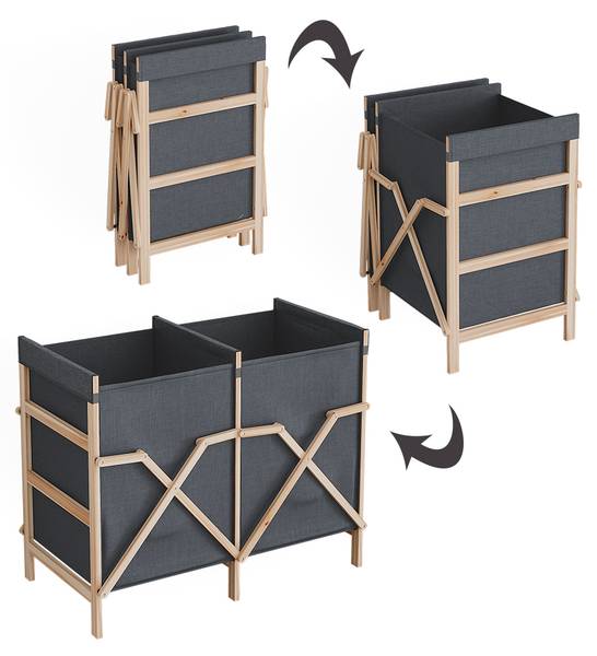 Armoire de salle de bain Bruno 55187 Gris - Bois massif - 80 x 64 x 40 cm