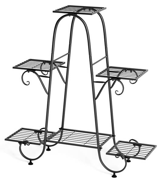 Plantenrek XJJ46 zwart - ijzer - 24 x 84 x 78 cm