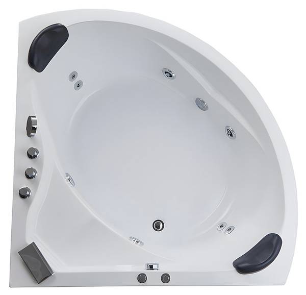 Whirlpoolbadewanne AGLENA Weiß - Naturfaser - 150 x 60 x 150 cm