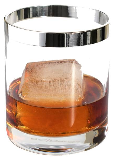 WHISKY GLAS SET MIT FEINSILBERRAND Glas - 8 x 8 x 8 cm
