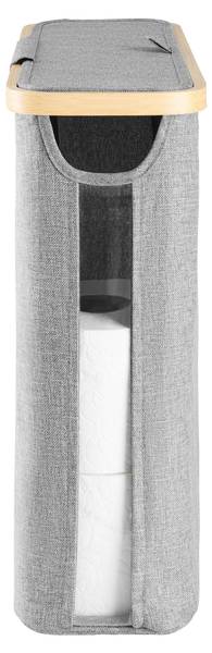 Toilettenpapierhalter ANDRE Grau - Holzwerkstoff - Papier - Kunststoff - Textil - 15 x 37 x 45 cm