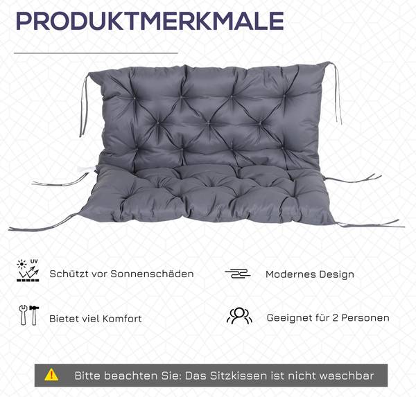 Sitzkissen BB5190 Grau - Textil - 100 x 8 x 98 cm