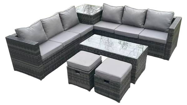 Outdoor Gartensitzgarnitur L(6er-Set) Grau - Webstoff