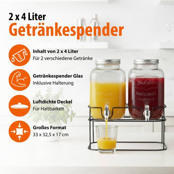 Getränkespender MECUDR151008 Glas - 17 x 33 x 33 cm