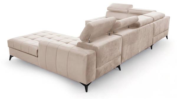 Wohnlandschaft Schlafsofa AGNESA Beige - Ecke davorstehend rechts