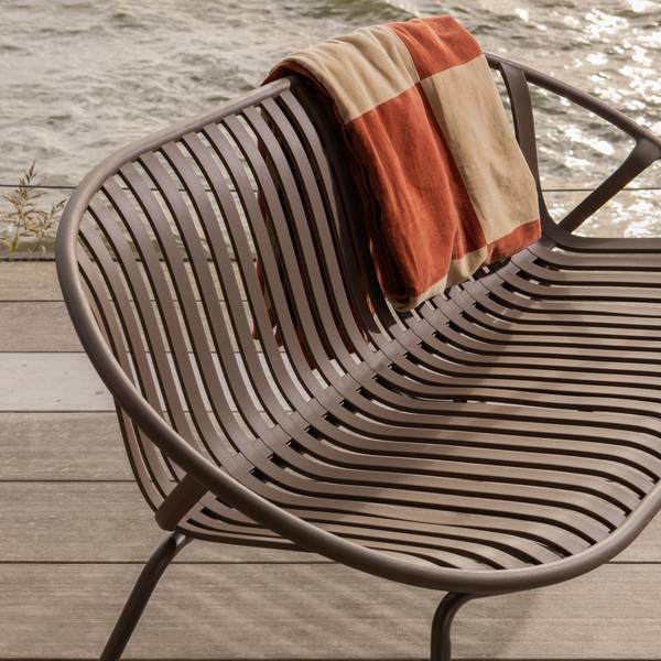 Gartensofa BRUCE Braun - Violett - Eisen - Polypropylen - 131 x 73 x 72 cm