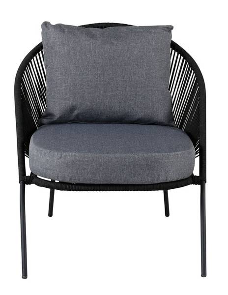 Loungestuhl Lindos 2er Set Schwarz