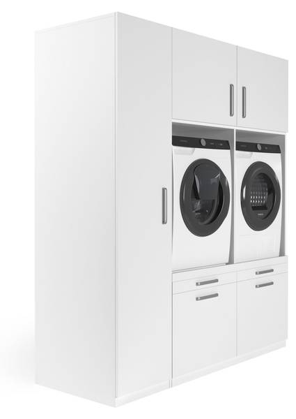Armoire pour machine à laver Lyon Blanc - Bois manufacturé - 178 x 211 x 70 cm