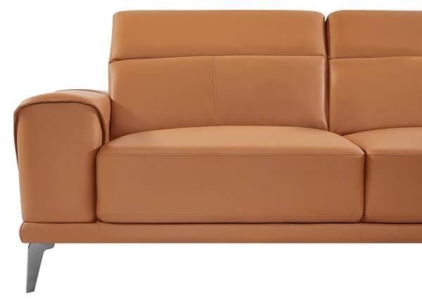 Sofa ANDOR Braun - Echtleder - Textil - 170 x 95 x 279 cm