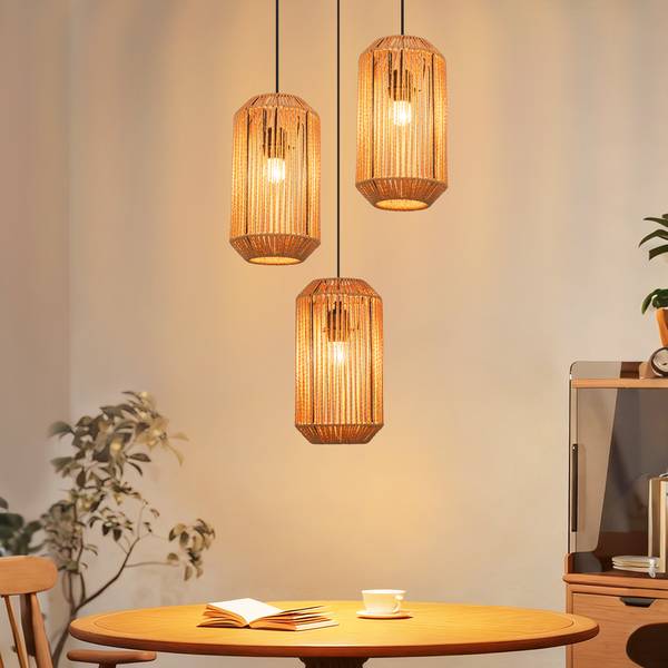 Pendelleuchte DGA Braun - Webstoff - Eisen - 30 x 150 x 30 cm