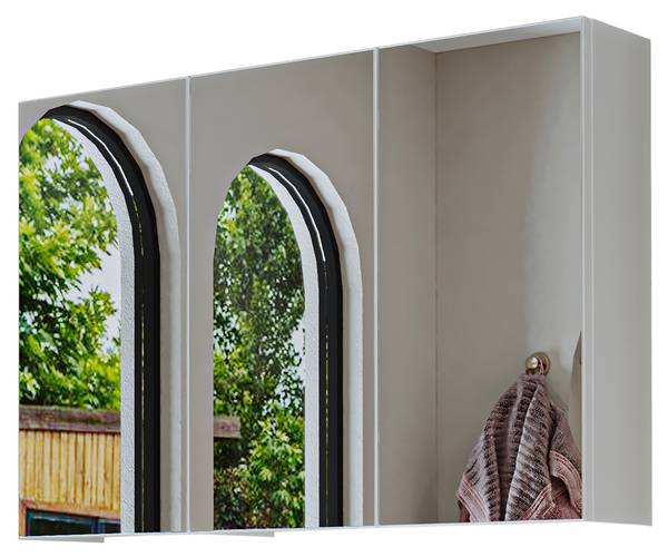 Spiegelschrank GUSTO-II-120 Weiß - Holzwerkstoff - 105 x 60 x 15 cm