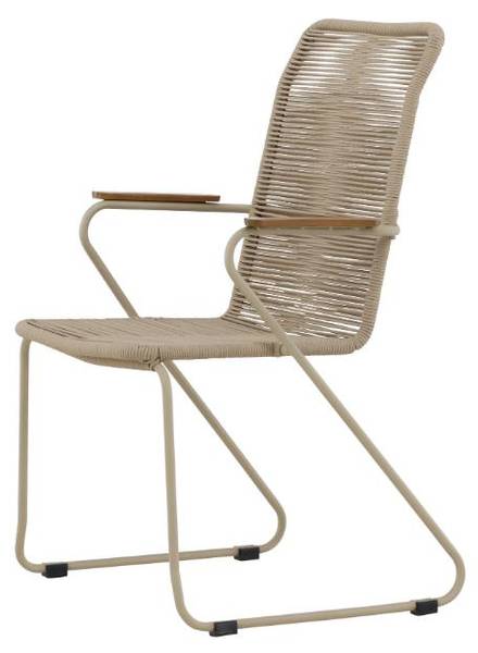 Chaise de jardin Bois Beige - Métal - 63 x 93 x 65 cm