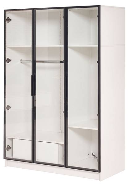 Kleiderschrank GlassGLOW Ⅲ Weiß - Holzwerkstoff - 50 x 160 x 110 cm