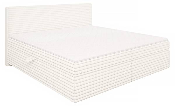 Boxspringbed met opbergruimte Maya beige - Breedte: 205 cm