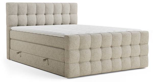 Lit à sommier Serene Beige - Largeur de la surface de couchage : 180 cm