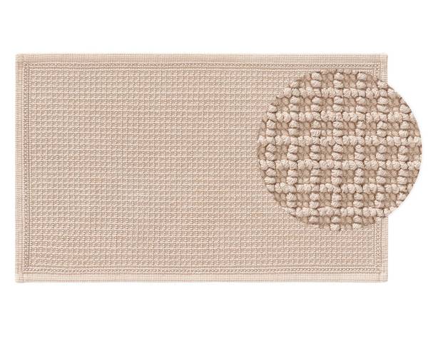Badematte Jojo Beige - Baumwollstoff - 50 x 1 x 80 cm