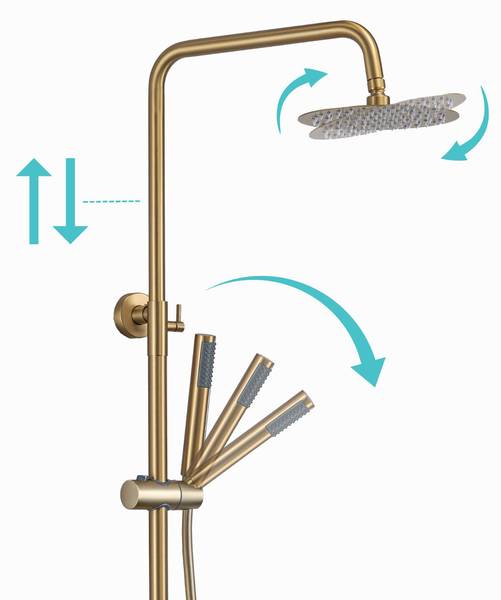 Regendusche Mit Duschtermostat Orlean Gold