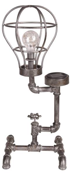 Solar-Leuchte CELLE Silber - Metall - 21 x 57 x 23 cm