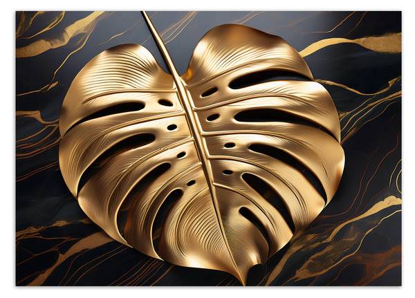 Fototapete Monstera Blatt abstrakt 350 x 245 cm