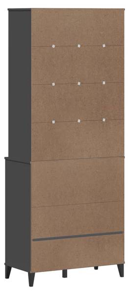 Highboard DE1130 Grau - Massivholz - 80 x 200 x 40 cm