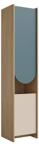 Regal Lexi 4P Beige - Blau - Eiche