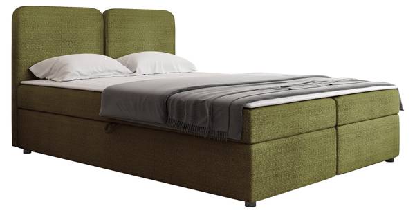 Boxspringbett Boho Olivgrün - Liegefläche Breite: 180 cm