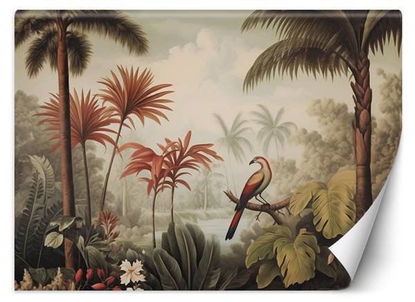 Fotobehang tropische vogel in de jungle 250 x 175 cm