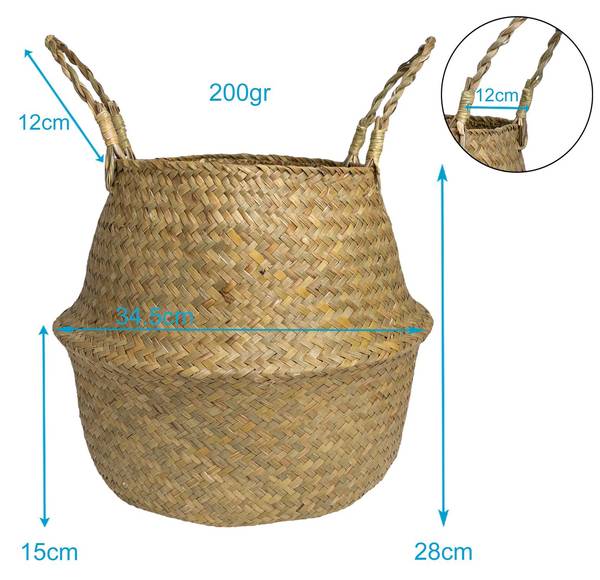 Aufbewahrungskorb Amelie Braun - Naturfaser - 35 x 15 x 35 cm