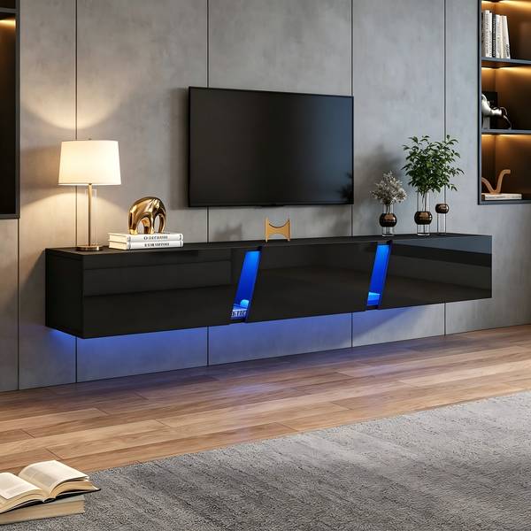 TV-meubel Ourea Ⅵ zwart - plaatmateriaal op houtbasis - 35 x 30 x 180 cm