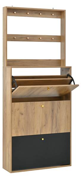 Garderobenset MUHEJi31 Braun - Holzwerkstoff - 24 x 180 x 75 cm