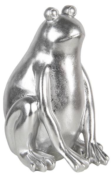 Figur Frosch Deko&Ian Silber - Kunststoff - 20 x 30 x 20 cm