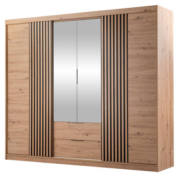 Kleiderschrank Majorka 250 Schwarz - Braun - Holzwerkstoff - 250 x 213 x 60 cm