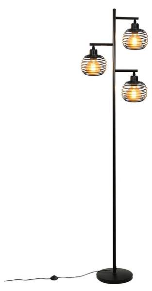 Lampadaire Jan Noir - Métal - 24 x 152 x 24 cm