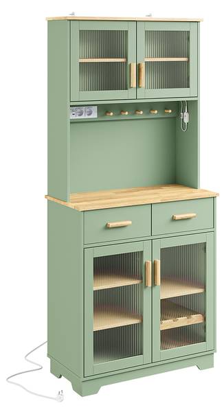 Hochschrank FSB108-E-GR Grün - Eiche - 38 x 180 x 78 cm